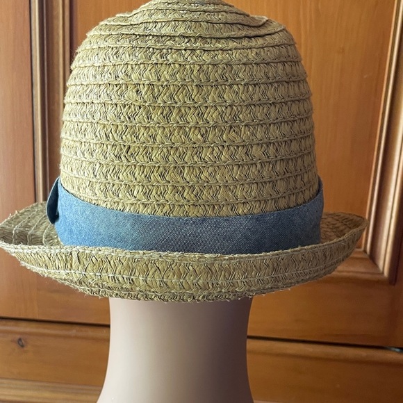 Cole Haan Women's Tan Straw Hat with Gray Band - Picture 4 of 10